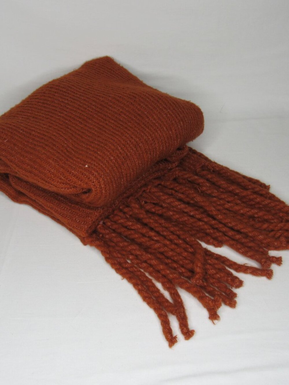 Free People Burnt Orange Blanket Scarf Ribbed Knit JADEN - Picture 3 of 5